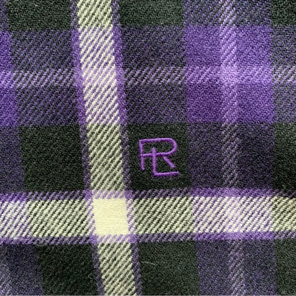 Ralph Lauren Collection Purple and Black Plaid Button Down Top Size 10 - Picture 3 of 5